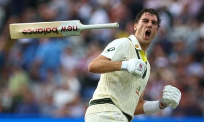 Pat Cummins celebrates after Australia’s narrow triumph