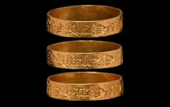 The 'Witham on the Hill' ring is further decorated with flowers and stalks and dates from the 15 th or 16th century. Posy rings were exchanged as tokens of love and the 'game' referred to is the game of 'love'. It has an estimate of ￡3,500.