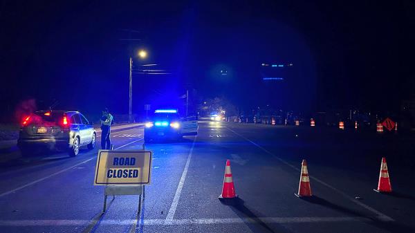 Police block roadway