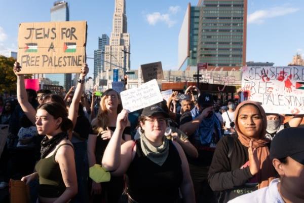 EDITORIAL USE o<em></em>nLY Mandatory Credit: Photo by Brian Branch Price/ZUMA Press Wire/Shutterstock (14171894l) Thousands of demo<em></em>nstrators and other supporters took to the streets in Brooklyn for a march and rally for Gaza during a protest in Brooklyn. The co<em></em>nflict with Israel and Hamas began on October 7, 2023. Pro Palestine rally, Brooklyn, New York, USA - 28 Oct 2023