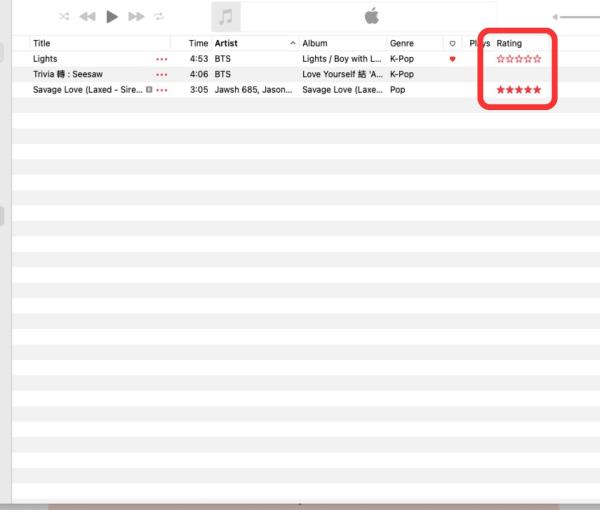 Apple Music ratings