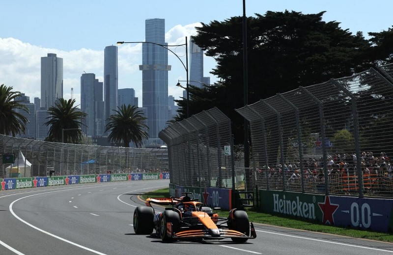 McLaren's Oscar Piastri during practice at Australian Grand Prix in Melbourne.