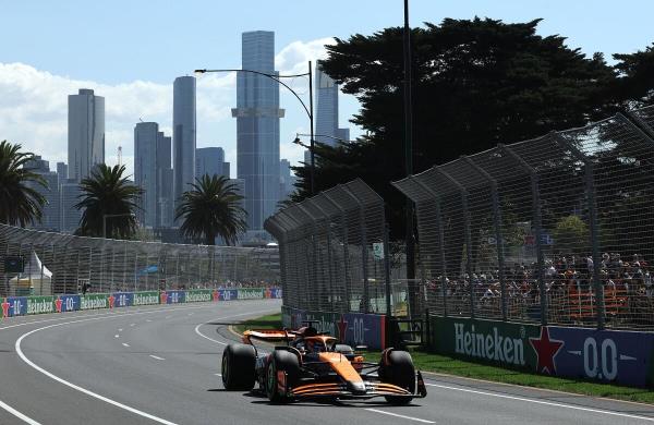 McLaren's Oscar Piastri during practice at Australian Grand Prix in Melbourne.