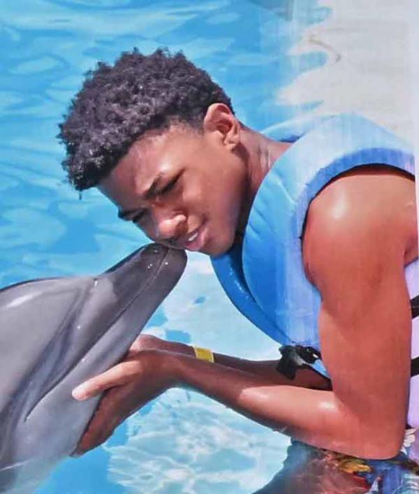 Jasai with a dolphin
