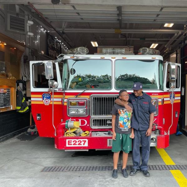 Jasai at a firehouse