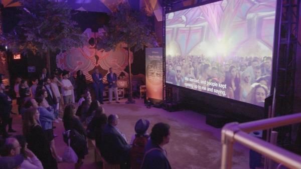 Anti-Israel protesters chanting long live intifada light flares outside NYC exhibit that memorializes Oct. 7 Nova Music Festival victims