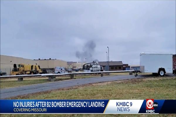 Smoke from a plane that had an emergency landing