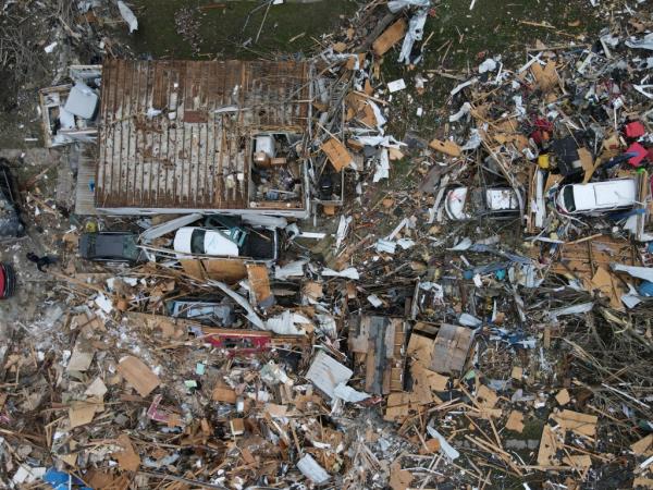 Destroyed and damaged homes.