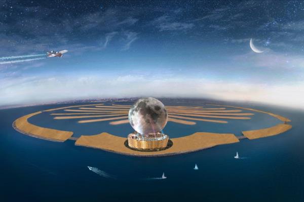 Rendering shows the $5 billion MOON project  envisio<em></em>ned on The Palm Jumeirah island in Dubai.