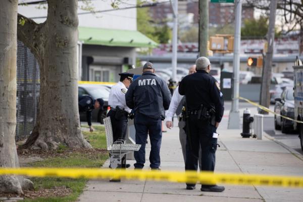 Pictured are MTA Eagle team members at the scene of a shooting