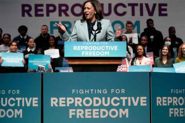 Vice President Kamala Harris makes remarks at Howard University on April 25, 2023.