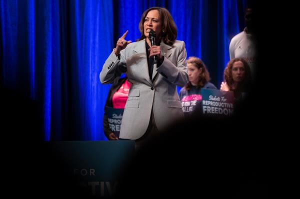 Vice President Kamala Harris makes remarks at Howard University on April 25, 2023.