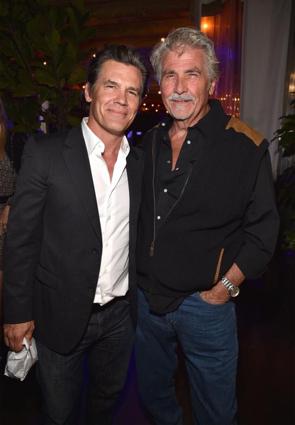 Josh Brolin and James Brolin smiling together. 