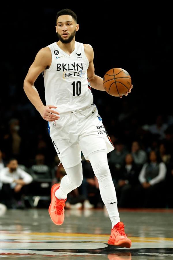 Nets guard Ben Simmons during a game against the Miami Heat at Barclays Center on Feb. 15, 2023 in the Brooklyn borough of New York City.  