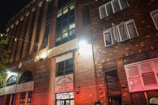 The exterior of the building. 