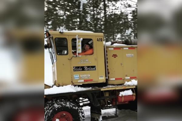 Jeremy Renner is pictured here in a snow machine in December of 2021.