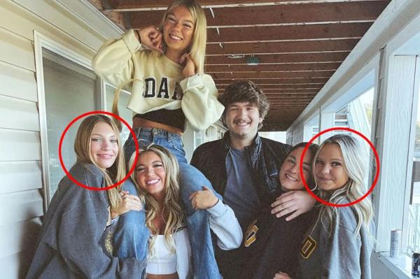 Picture of Bethany Funke (right) and fellow survivor Dylan Mortensen (left) with the slain victims