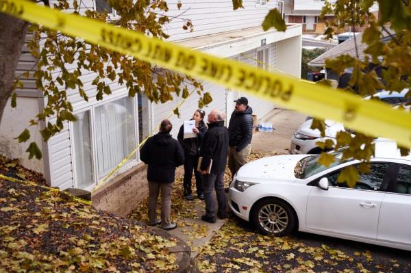 Detectives at the crime scene in Moscow, Idaho