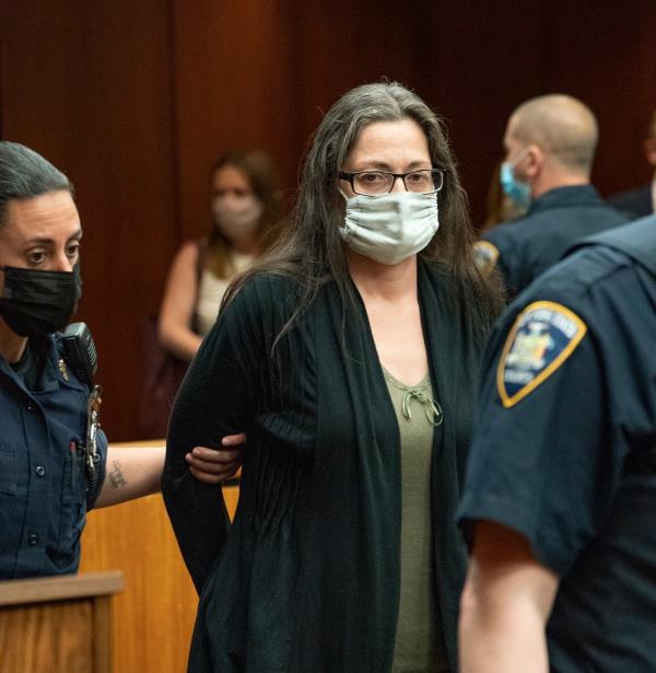 Angela Pollina appears in Riverhead court for A hearing in the Arthur M. Cromarty Criminal Court complex in Riverhead, NY on Wed. May 19, 2021 