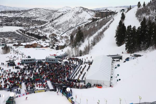A general view during the Dual Moguls Preliminary Rounds on day three of the Intermountain Healthcare Freestyle Internatio<em></em>nal Ski World Cup at Deer Valley Resort on February 04, 2023