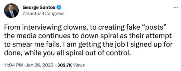 George Santos' tweet referring to people 