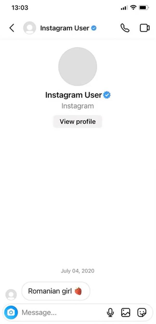 a screenshot of an incoming text 