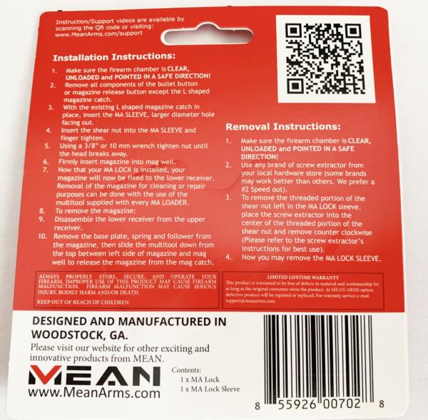 Mean Arms MA Lock packaging.