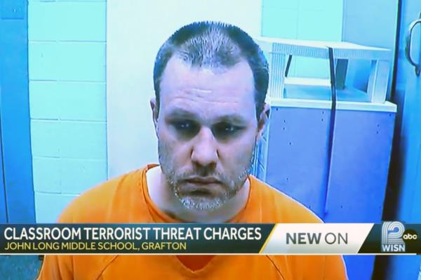 Schroeder was charged with making terrorist threats.