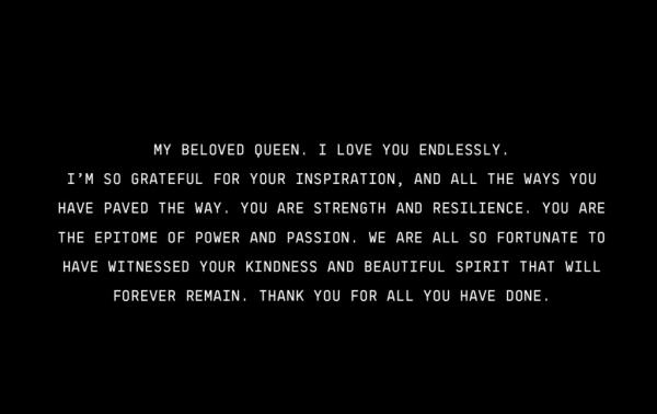 The 32-time Grammy winner penned a heartfelt message on her website.