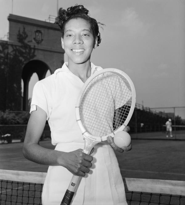 Althea Gibson at Forest Hills Stadium.