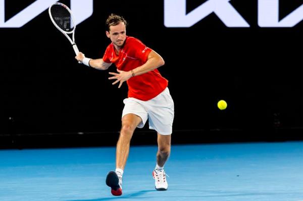 Daniil Medvedev competes in the first round of the 2023 Australian Open on Jan. 16, 2023.