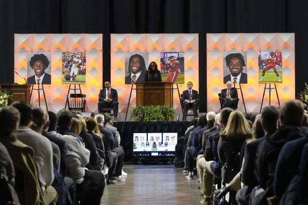 University of Virginia Athletic Director Carla Williams at Saturday's memorial service.