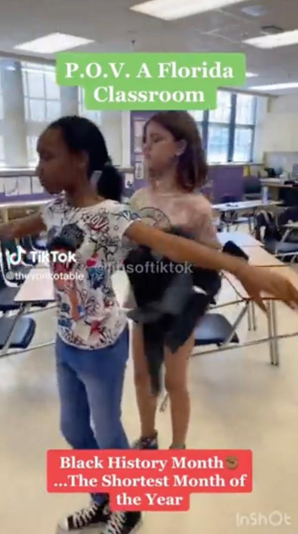 Students acting in a skit at Howard Middle School in Orlando