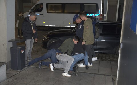 The attacker was tackled and arrested