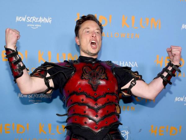 Elon Musk at Heidi Klum's Halloween party in October.