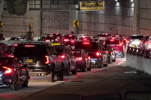 The Lincoln Tunnel traffic.