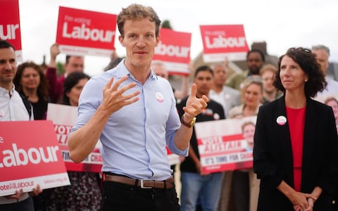 Labour Party Chair Anneliese Dodds with Labour's Mid Bedfordshire by-election candidate Alistair Strathern meeting local activists
