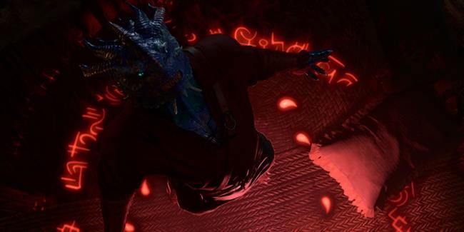 A Drago<em></em>nborn Dark Urge receiving evil powers in Baldur's Gate 3