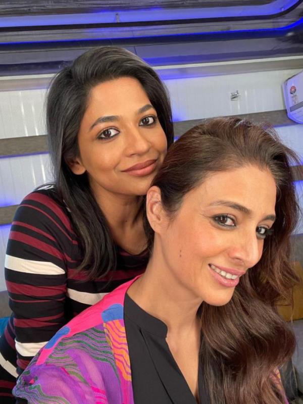 Badhon with Indian actress Tabu. Photo: Collected