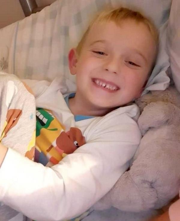 Natalie Rushton's son Dylan in bed