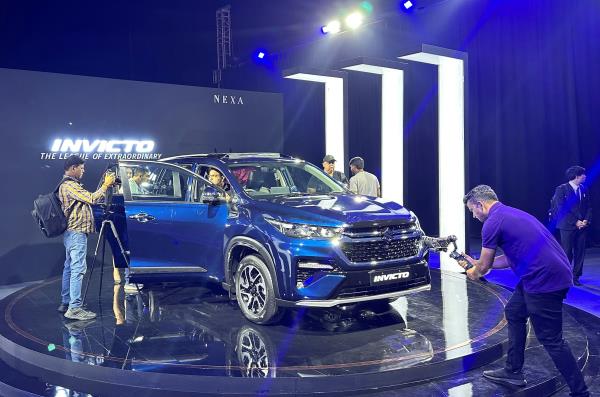 The launch of Maruti Suzuki's multi-purpose vehicle Invicto in Gurugram