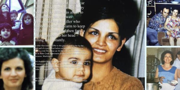 The “a<em></em>bout Us” page of a website dedicated to Effie Entezari, filled with photos of the murdered woman.