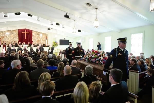 The funeral service for former U.S. first lady Rosalynn Carter, in Plains