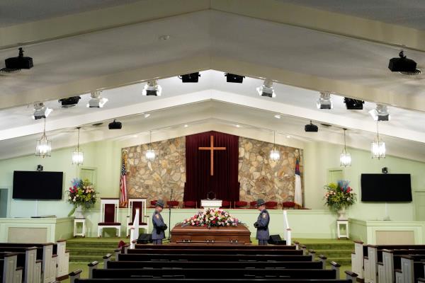 The funeral service for former U.S. first lady Rosalynn Carter, in Plains