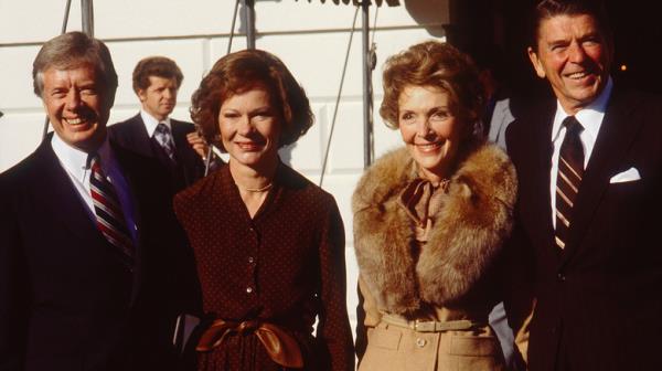 Rosalynn and Jimmy Carter with Nancy and Ro<em></em>nald Reagan