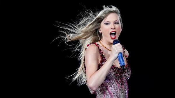 Taylor Swift performs at the Mo<em></em>numental stadium during her Eras Tour co<em></em>ncert in Buenos Aires, Argentina, Thursday, Nov. 9, 2023. (AP Photo/Natacha Pisarenko)