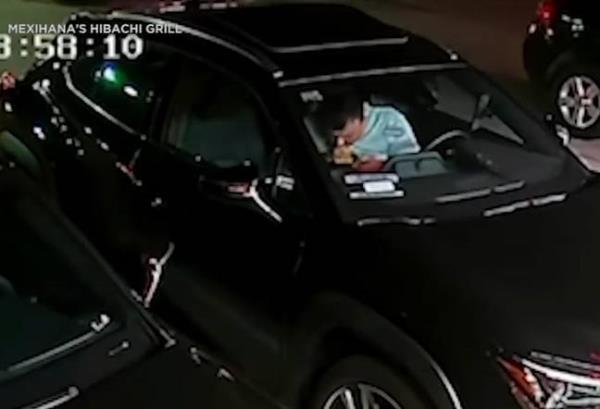 The driver was eating a customer's food. Credit: abc