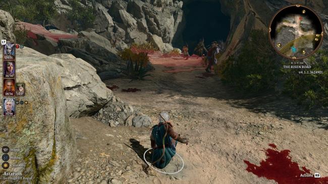 Astarion sneaking up on the Gnolls in Baldur's Gate 3.