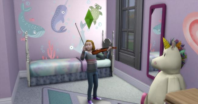 a child sim a<em></em>bout to play violin the sims 4 child skills creativity