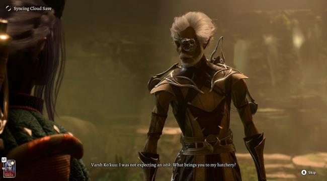 The player speaking to Varsh Ko'kuu in Baldur's Gate 3.